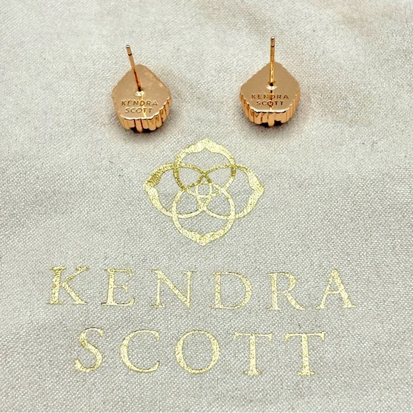 Kendra Scott Tessa Dichroic Glass Rose Gold Stud Earrings - Picture 7 of 8